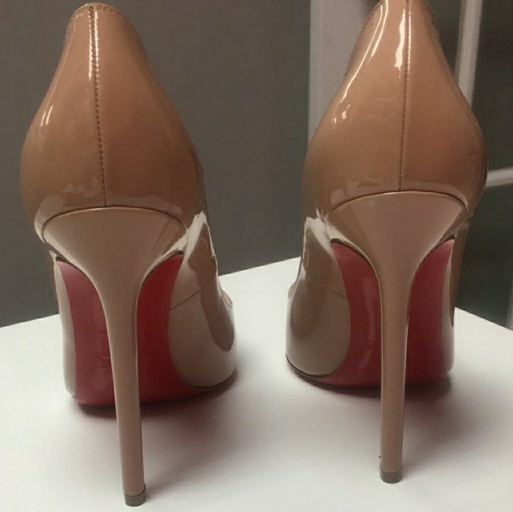 Christian Louboutin patent leather pump.