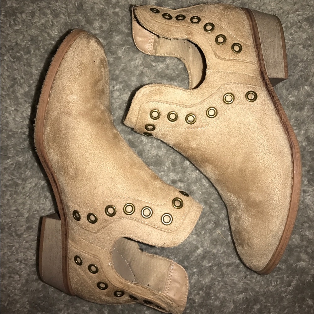 Faux Suede Studded Booties