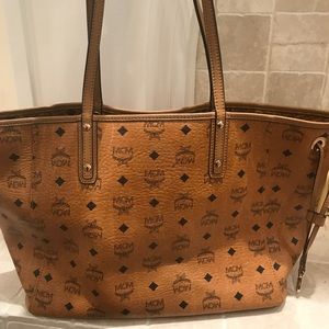 MCM tan classic tote AUTHENTIC