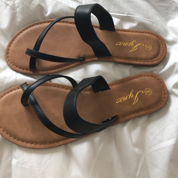 Black Cross Sandals - Picture 3 of 3