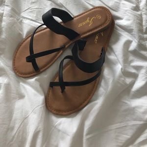 Black Cross Sandals
