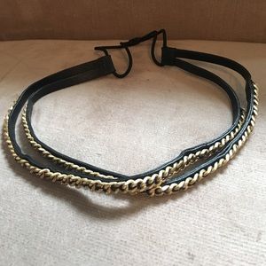 Ann Taylor chain and leather headband