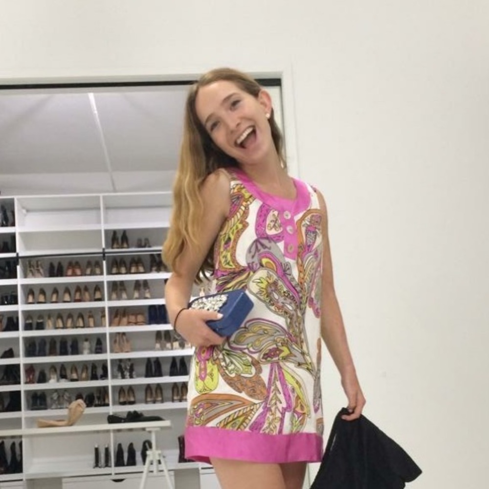 Silk palm beachy pattern dress