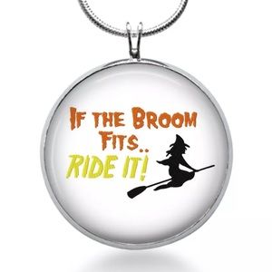 Halloween witch necklace if the broom fits ride it