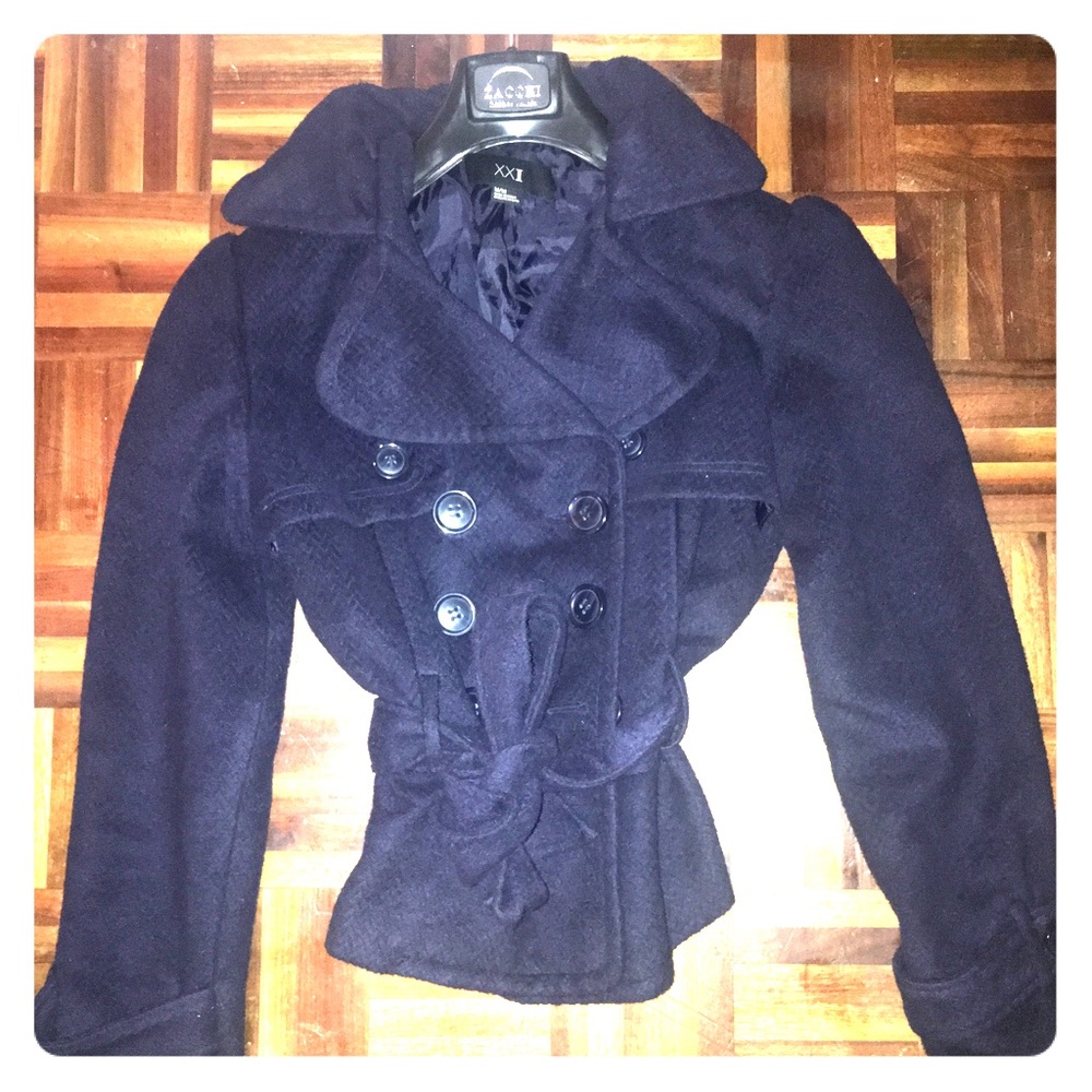 Navy blue pea coat