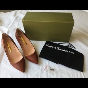 NWT💝 Rupert Sanderson Brandy Pointed Brown Pumps