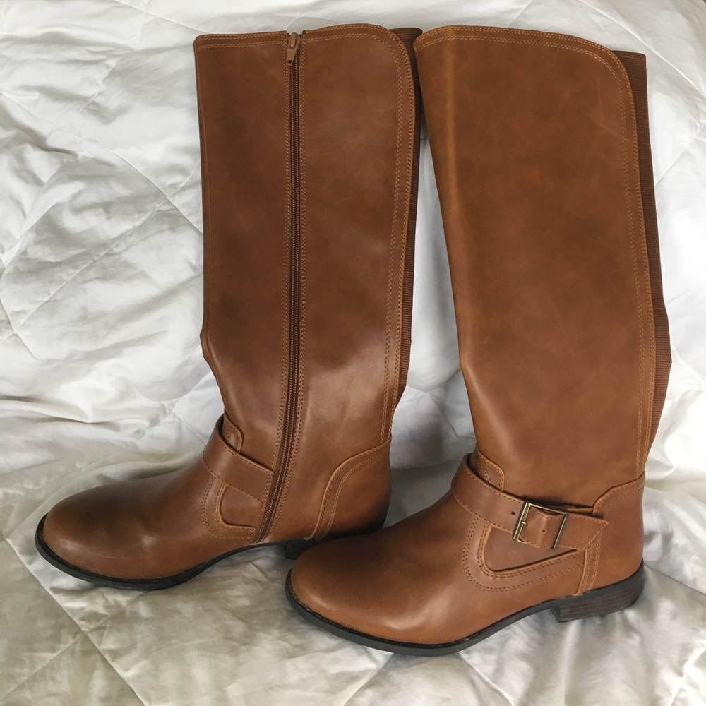 Brown riding boots
