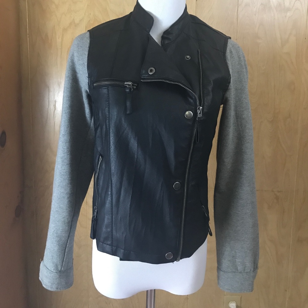 Sweatshirt Vest Style Moto Jacket