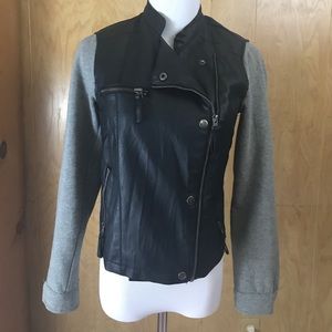 Sweatshirt Vest Style Moto Jacket