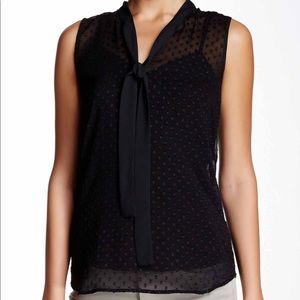 Swiss Dot Front Tie Blouse (Nordstrom) Size M