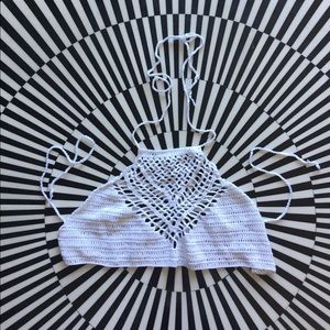 Woven White Top/Bikini