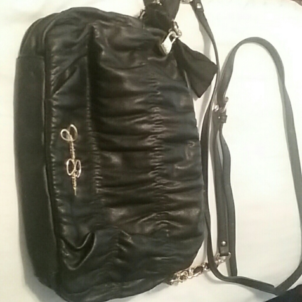 Jessica Simpson black leather purse