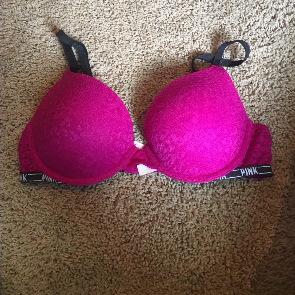 Pink push up bra