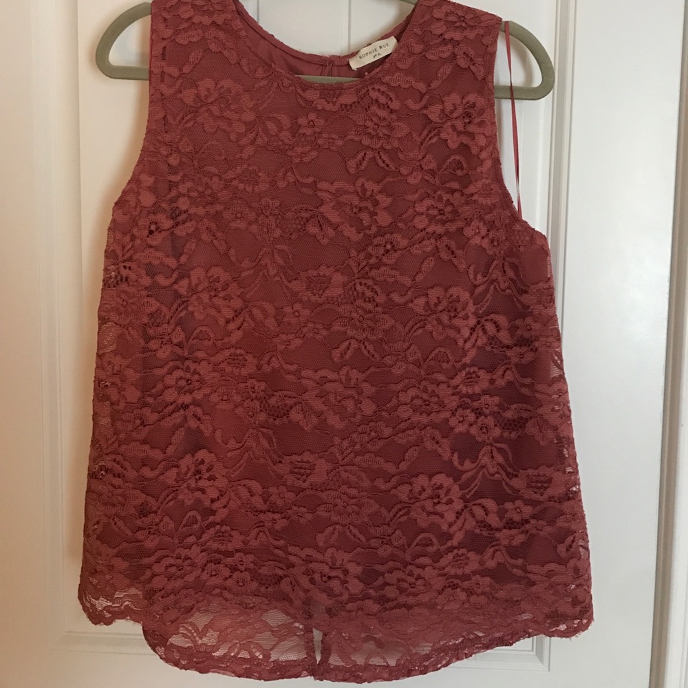 Lace blush tank top size XL