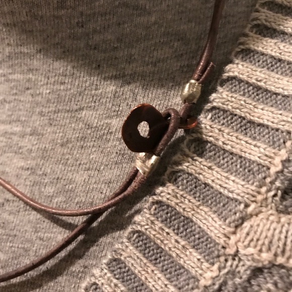 Necklace 16" leather/Mykonos copper w/greenSOLD - Picture 2 of 6