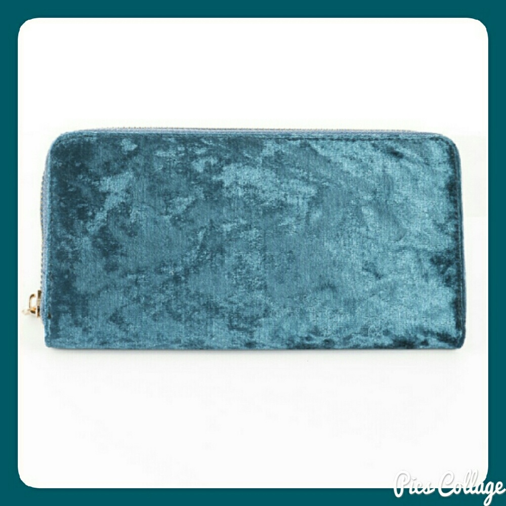Blue Velvet Zippered Wallet