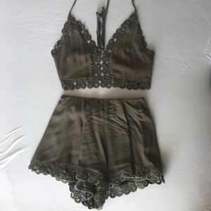 Olive green two piece set