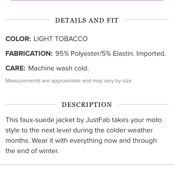 NWT JustFab Faux Suede Moto Jacket Size M or 1X - Picture 8 of 8