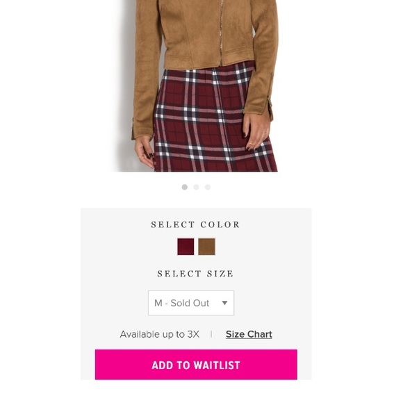 NWT JustFab Faux Suede Moto Jacket Size M or 1X - Picture 7 of 8