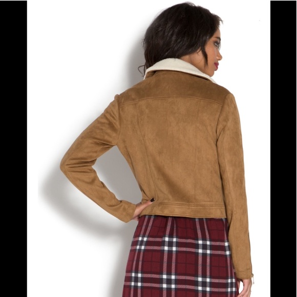 NWT JustFab Faux Suede Moto Jacket Size M or 1X - Picture 5 of 8