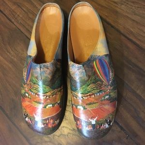 Quirky Painting of a Vineyard Party Clogs 🍷