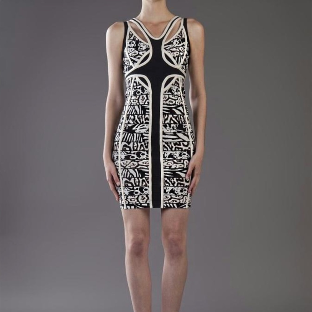 Herve Leger Halter Bandage Dress