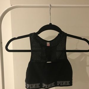 Mesh high neck sports bra