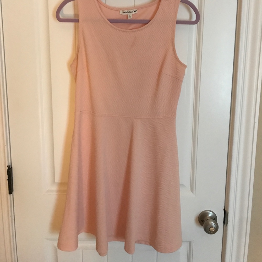 Pink woven dress with semi open back