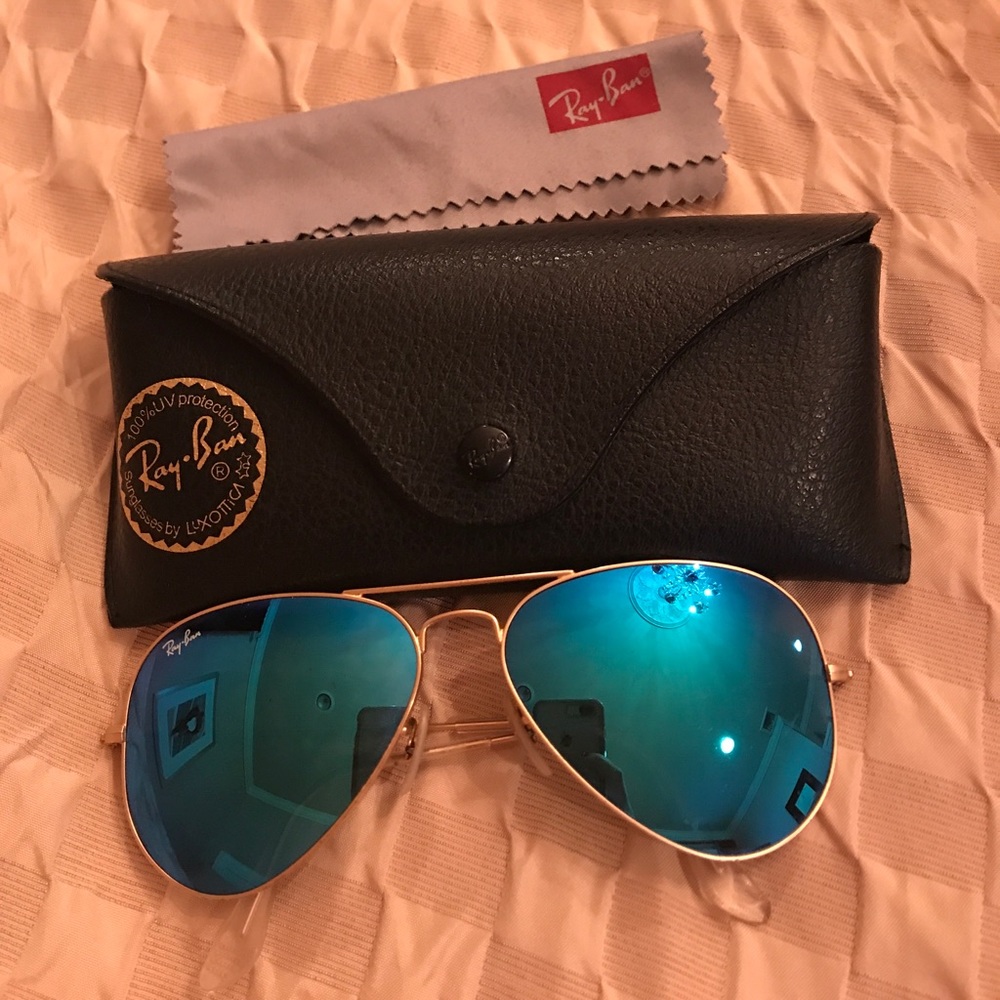 Authentic Blue Ray-Ban Aviator Flash Lenses