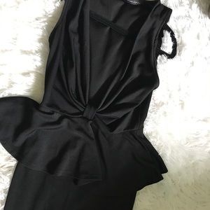 Peplum above the knee bow dress