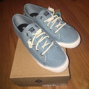 Sperry light blue shoes