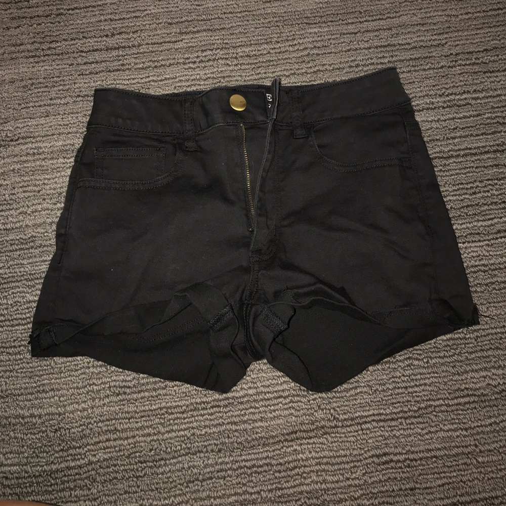 American eagle super stretch black shorts