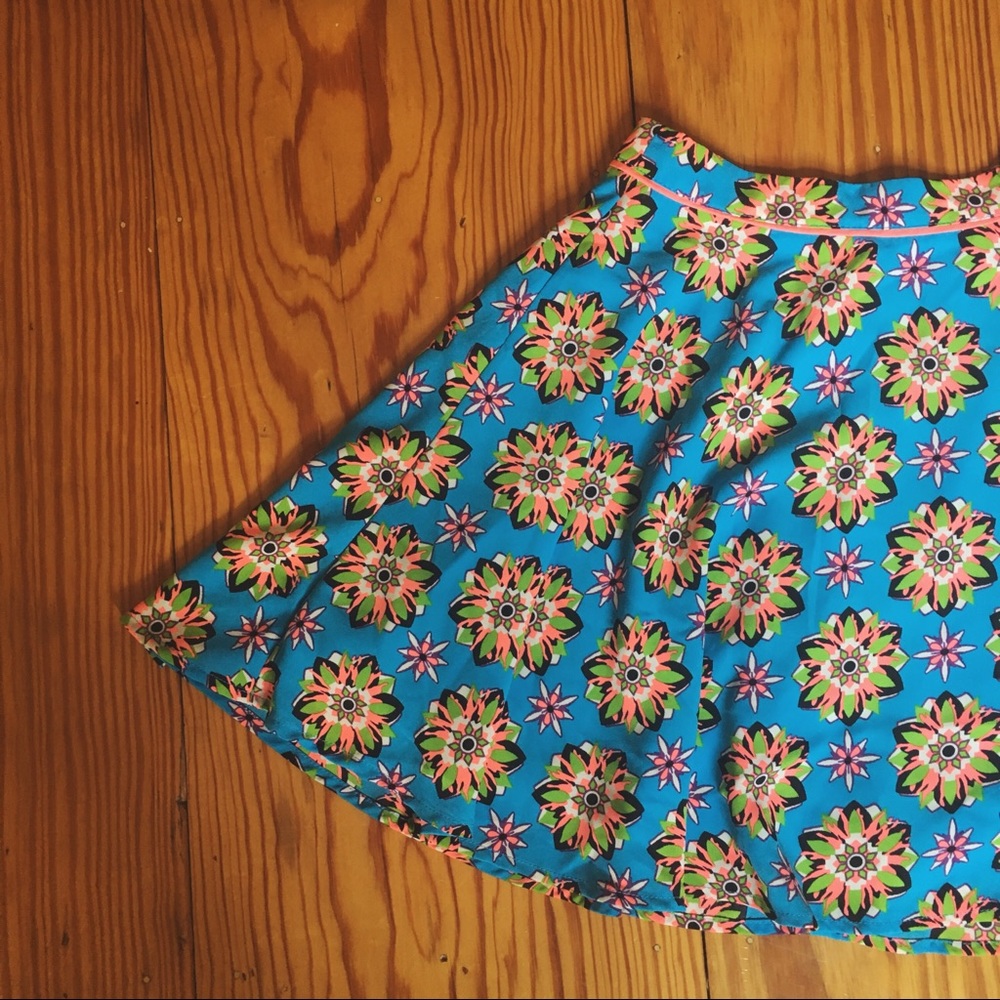 Tribal Florescent Circle Mini Skirt