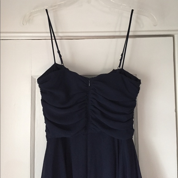 Hi low blue dress with beaded chest - Picture 4 of 8