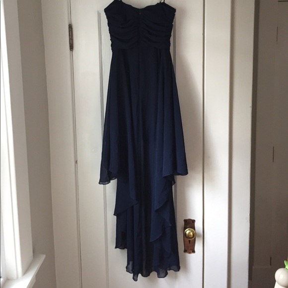 Hi low blue dress with beaded chest - Picture 5 of 8