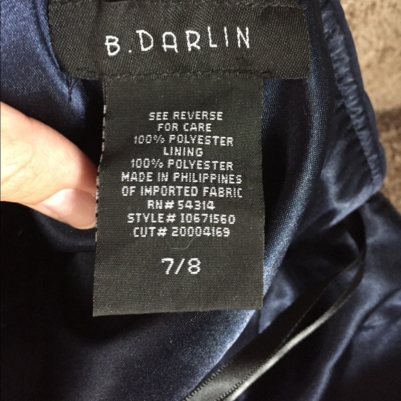 Hi low blue dress with beaded chest - Picture 7 of 8