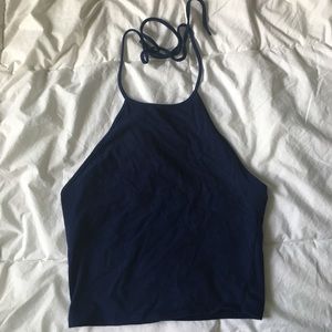 navy blue halter top