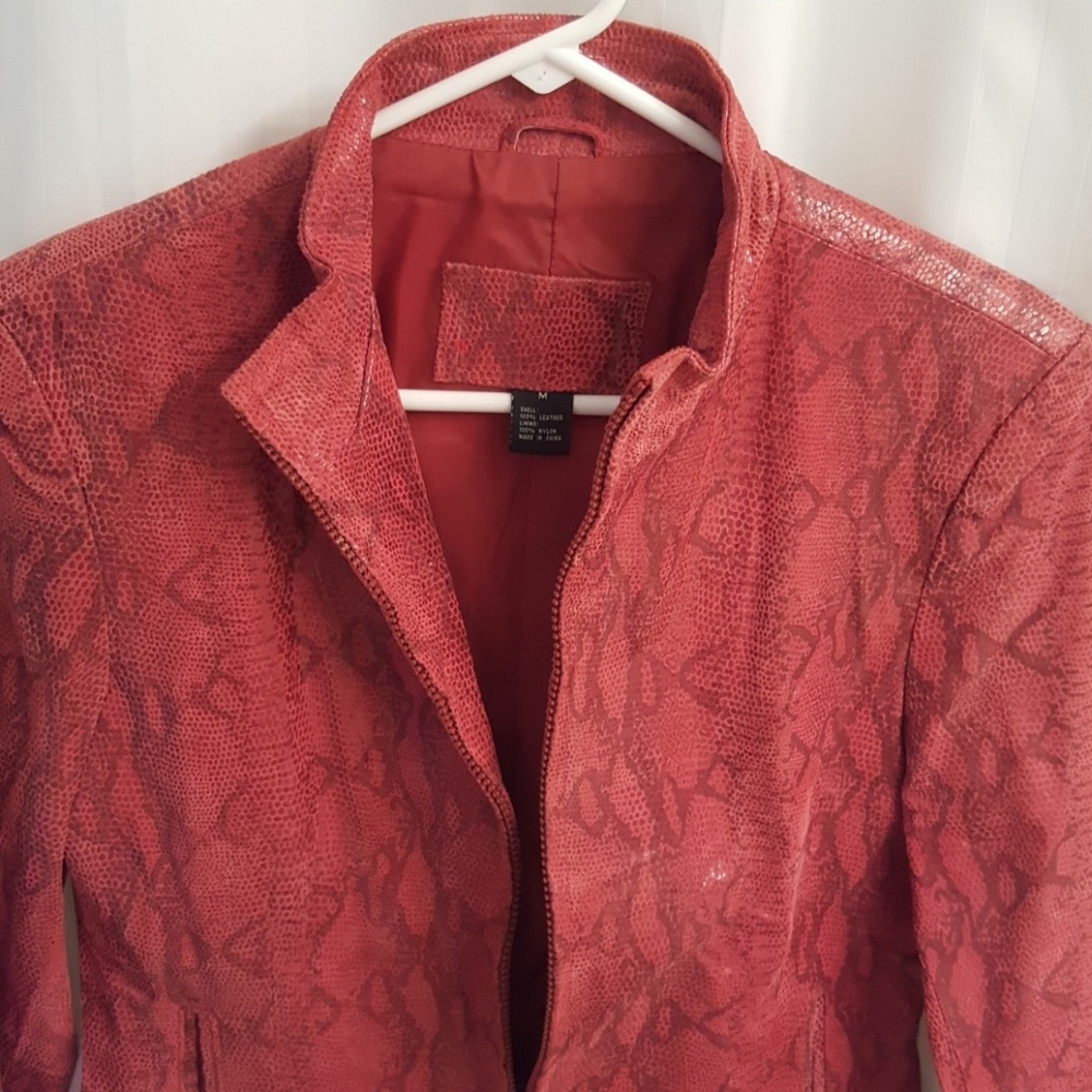Dark Pink Leather Jacket