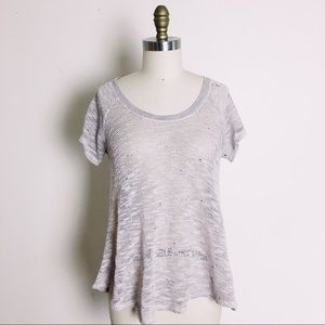 Anthropologie Mesh Light Pink Tee by Eri + Ari S Anthropologie Mesh Light Pink Tee by Eri + Ari S