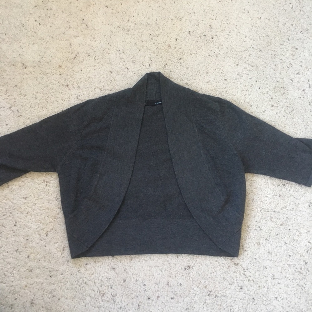 Dark gray short sleeve cardigan