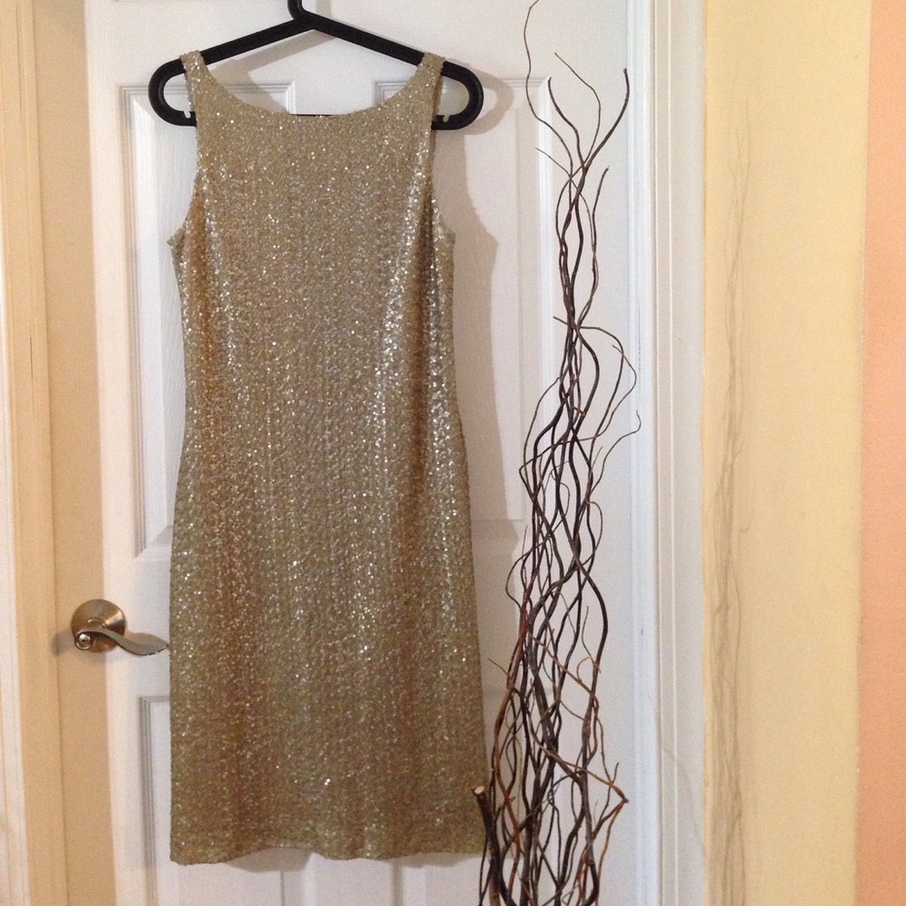 LAUREN Ralph Lauren Golden Sequin Dress