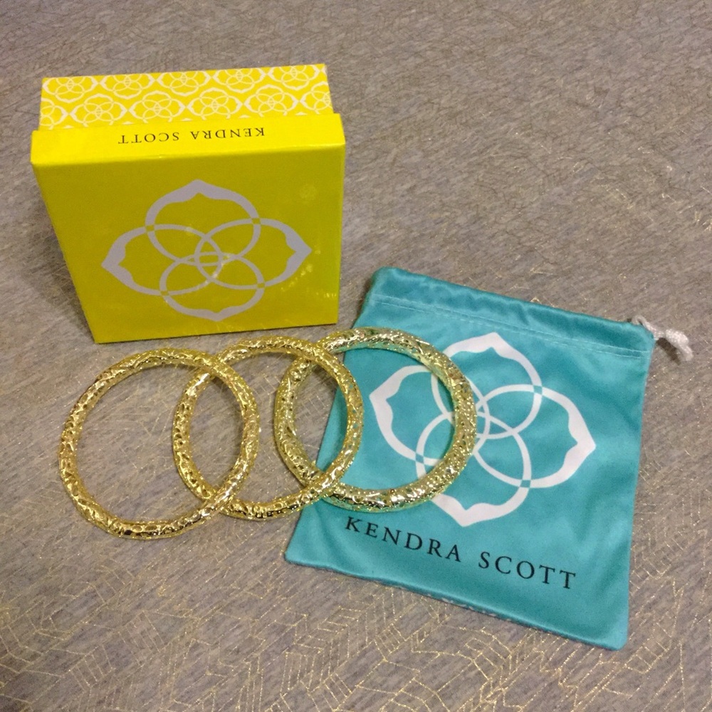 Kendra Scott Lucca Bangle Gold Bracelets Set of 3