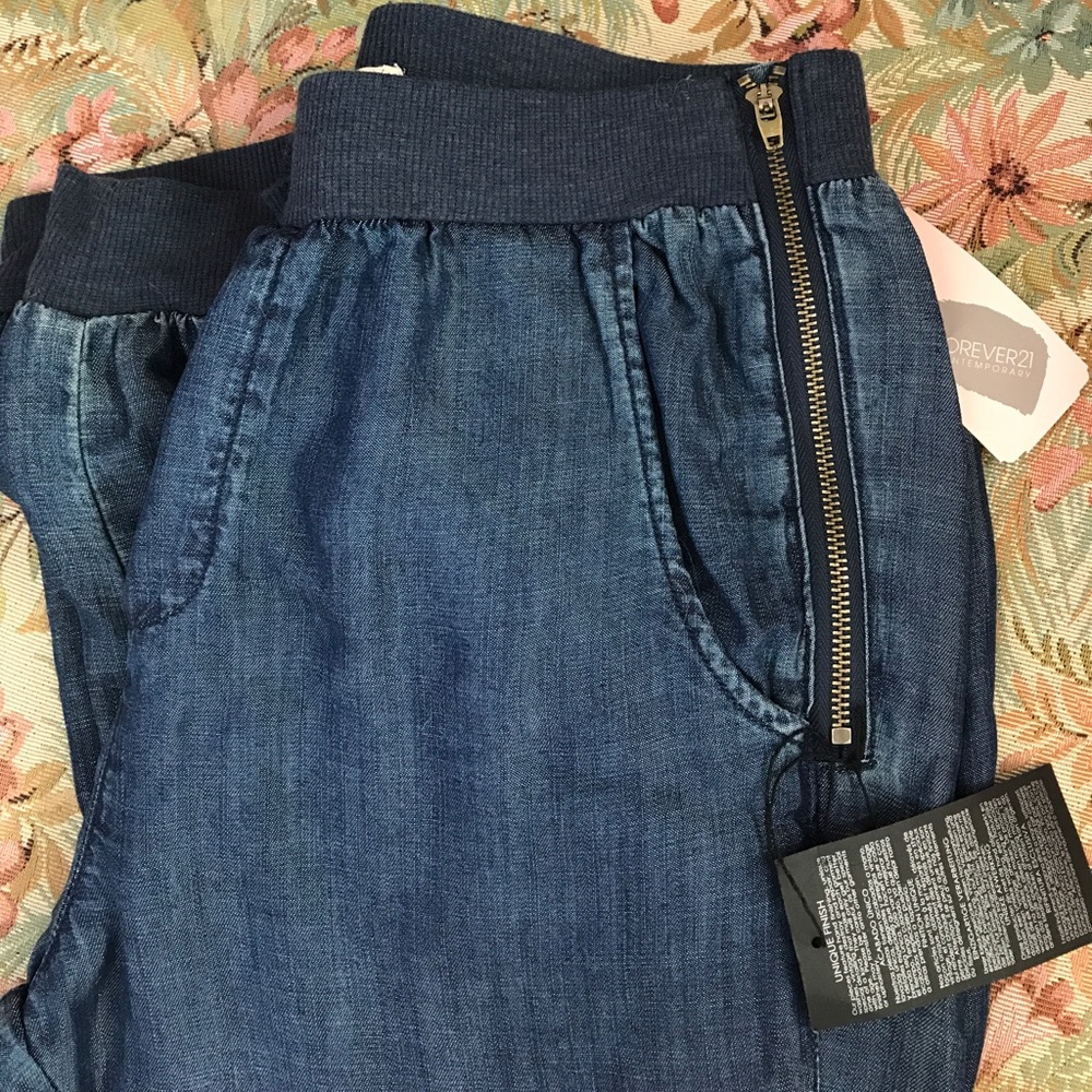 F21 denim joggers NWT