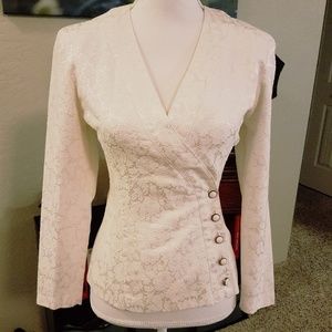 Vintage 80s All That Jazz Cream Button Blazer