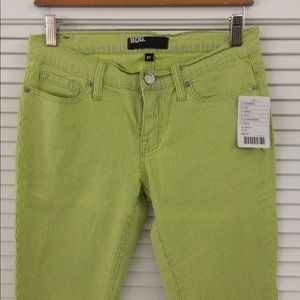 BDG Yellow/Grey striped Jean with zipper detail