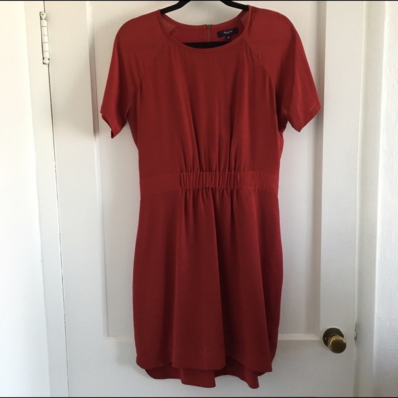 Madewell silk cinch-waist red dress - Picture 5 of 8