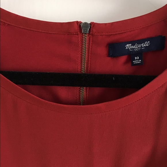 Madewell silk cinch-waist red dress - Picture 8 of 8