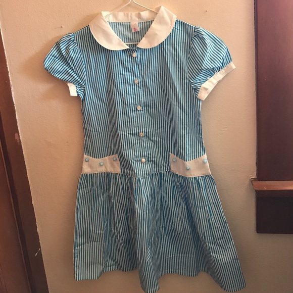 Girls collared blue dress - Picture 1 of 2