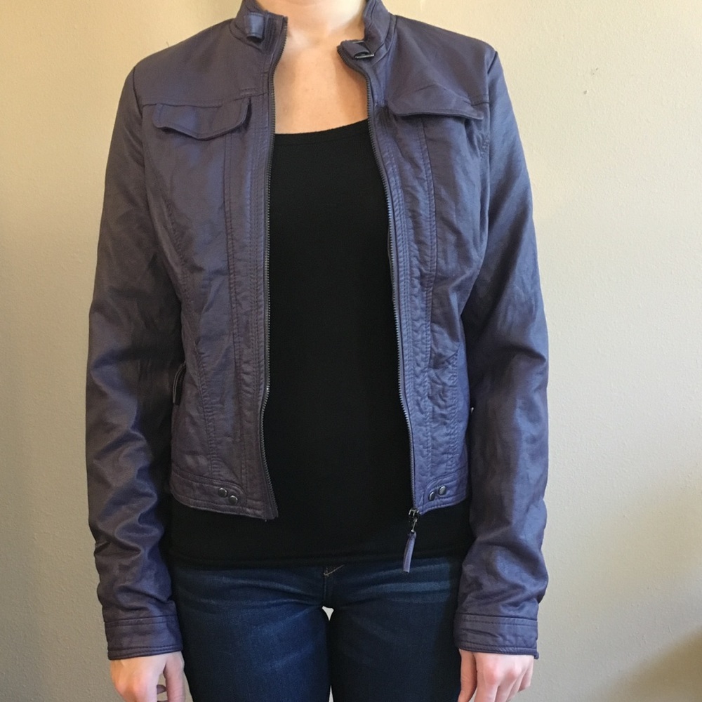 Purple faux leather jacket