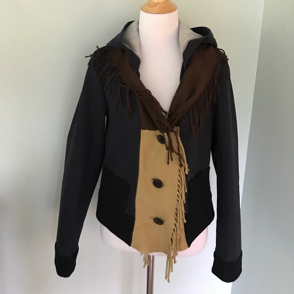 Anthropologie Jackets & Blazers - Anthropologie Cartonnier Hooded Jacket with Fringe